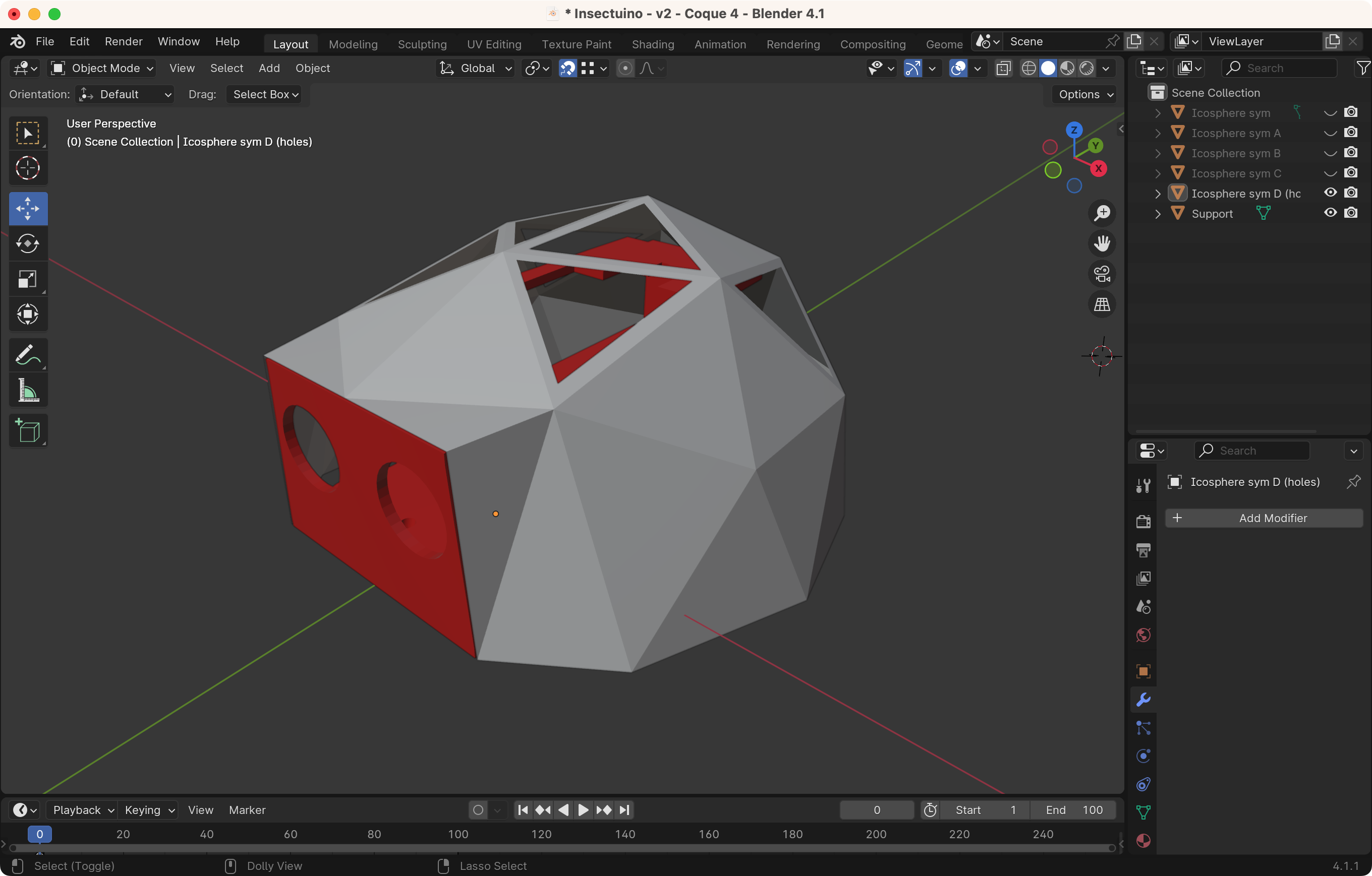 vue 3D de la carosserie d'insectuino 2